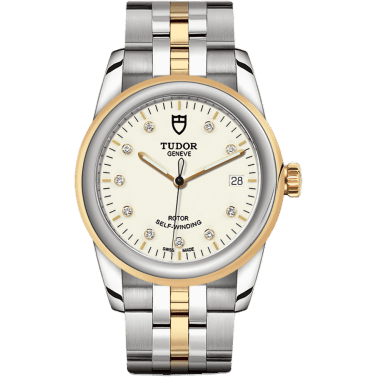 Tudor Glamour Date 36 Stainless Steel / Yellow Gold / Opaline-Diamond / Bracelet 55003-0083