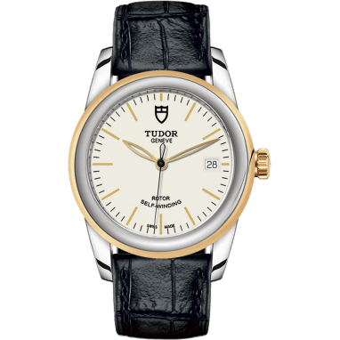 Tudor Glamour Date 36 Stainless Steel / Yellow Gold / Opaline / Strap 55003-0086