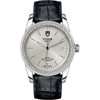 Tudor Glamour Date 36 Stainless Steel / Diamond / Silver / Strap 55020-0057