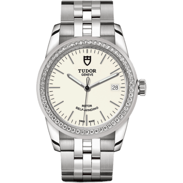 Tudor Glamour Date 36 Stainless Steel / Diamond / Opaline / Bracelet 55020-0095