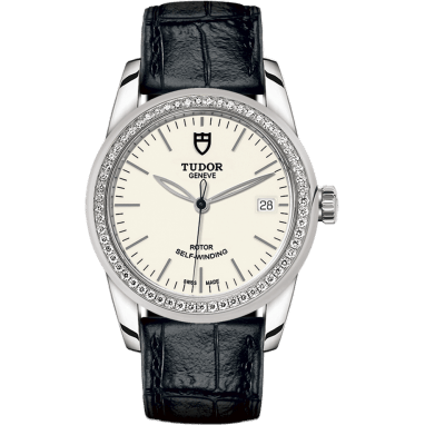 Tudor Glamour Date 36 Stainless Steel / Diamond / Opaline / Strap 55020-0099