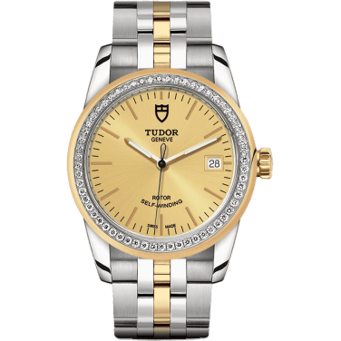 Tudor Glamour Date 36 Stainless Steel / Yellow Gold / Diamond / Champagne / Bracelet 55023-0025