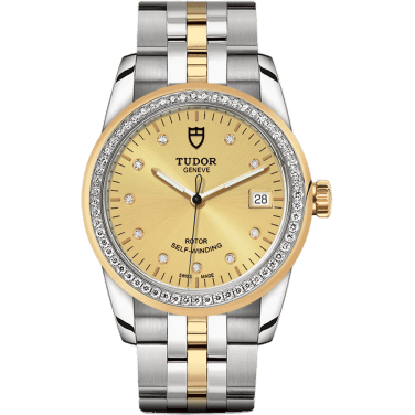 Tudor Glamour Date 36 Stainless Steel / Yellow Gold / Diamond / Champagne-Diamond / Bracelet 55023-0026