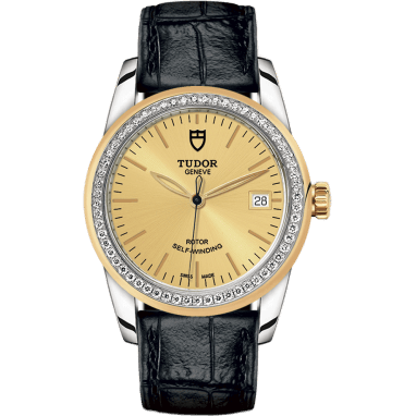 Tudor Glamour Date 36 Stainless Steel / Yellow Gold / Diamond / Champagne / Strap 55023-0049
