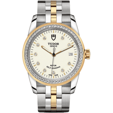 Tudor Glamour Date 36 Stainless Steel / Yellow Gold / Diamond / Opaline-Diamond / Bracelet 55023-0082