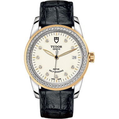 Tudor Glamour Date 36 Stainless Steel / Yellow Gold / Diamond / Opaline-Diamond / Strap 55023-0094