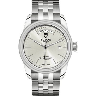 Glamour Day + Date Stainless Steel / Silver / Bracelet
