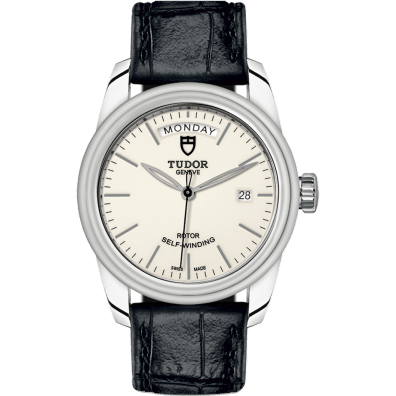 Glamour Day + Date Stainless Steel / Opaline/ Strap