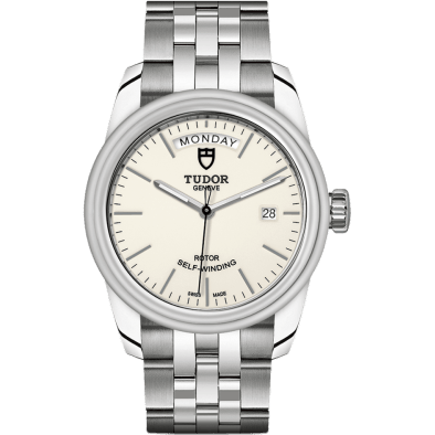 Glamour Day + Date Stainless Steel / Opaline/ Bracelet