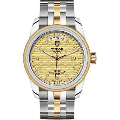 Tudor Glamour Day + Date Stainless Steel / Yellow Gold / Jacquard Champagne-Diamond / Bracelet 56003-0004