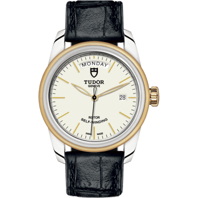 Tudor Glamour Day + Date Stainless Steel / Yellow Gold / Opaline/ Strap 56003-0107