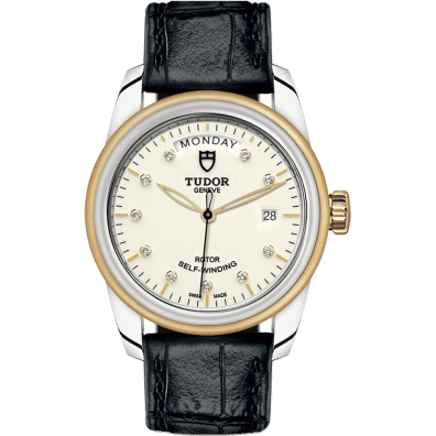 Tudor Glamour Day + Date Stainless Steel / Yellow Gold / Opaline-Diamond / Strap 56003-0115