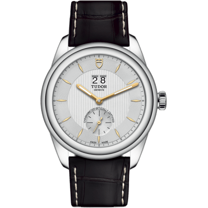 Tudor Glamour Double Date Stainless Steel / Silver-Gold / Strap 57100-0017