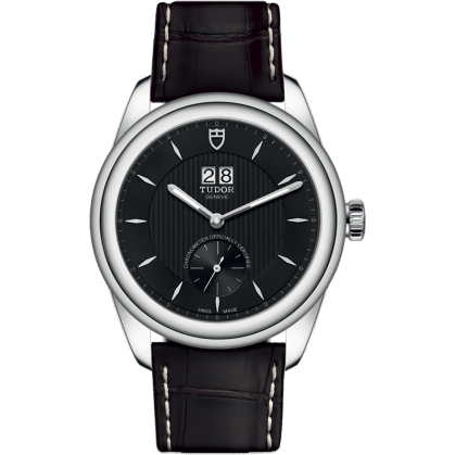 Tudor Glamour Double Date Stainless Steel / Black / Strap 57100-0018