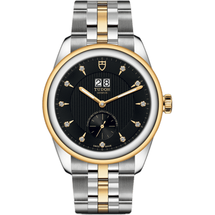 Tudor Glamour Double Date Stainless Steel / Yellow Gold / Black-Diamond / Bracelet 57103-0004