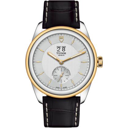 Tudor Glamour Double Date Stainless Steel / Yellow Gold / Silver/ Strap 57103-0019