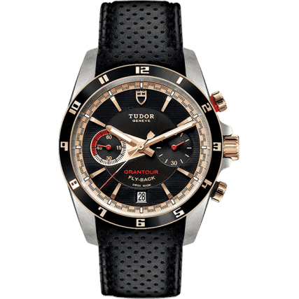 Tudor Grantour Flyback Stainless Steel / Pink Gold / Black / Strap 20551N-0002