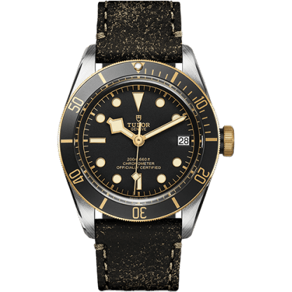 Tudor Heritage Black Bay Black S&G / Stainless Steel / Yellow Gold / Black / Strap 79733N-0001
