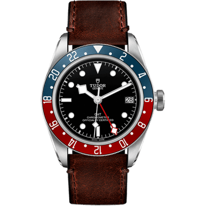 Tudor Black Bay GMT Stainless Steel / Black / Pepsi / Leather 79830RB-0002