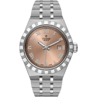 Royal Date 28 Stainless Steel / Salmon - Roman