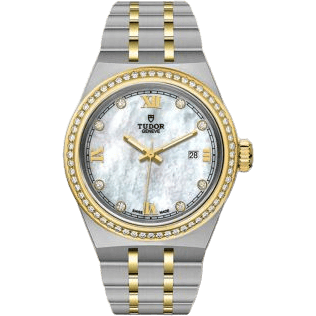Royal Date 28 Stainless Steel - Yellow Gold - Diamond / MOP