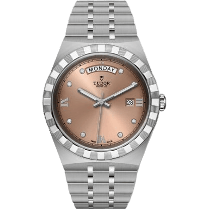 Royal Day-Date 41 Stainless Steel / Salmon - Diamond