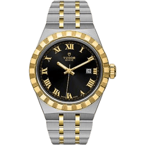 Royal Date 28 Stainless Steel / Yellow Gold / Black - Roman