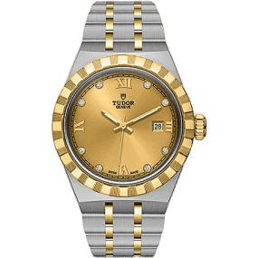 Royal Date 28 Stainless Steel / Yellow Gold / Champagne - Diamond