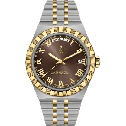 Royal Day-Date 40 Stainless Steel - Yellow Gold / Brown - Roman