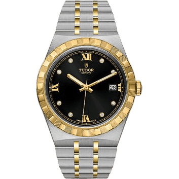 Royal Date 38 Stainless Steel / Yellow Gold / Black - Diamond