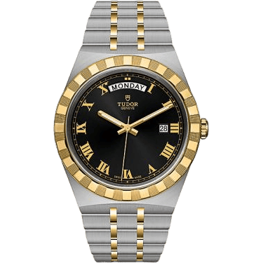 Royal Day-Date 41 Stainless Steel / Yellow Gold / Black - Roman