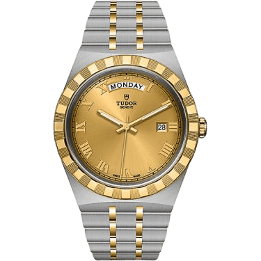 Royal Day-Date 41 Stainless Steel / Yellow Gold / Champagne - Roman