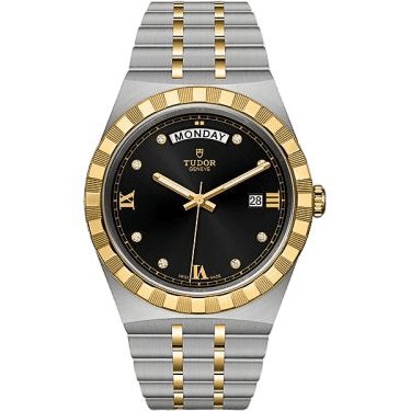 Royal Day-Date 41 Stainless Steel / Yellow Gold / Black - Diamond