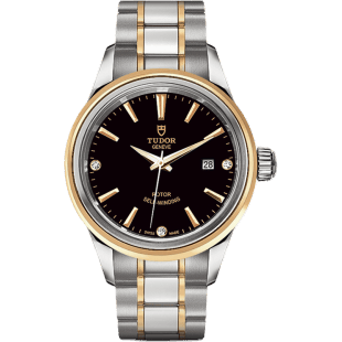Style 28 Stainless Steel / Yellow Gold / Black-Diamond / Bracelet