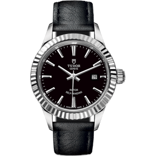 Style 28 Stainless Steel / Fluted / Black / Strap