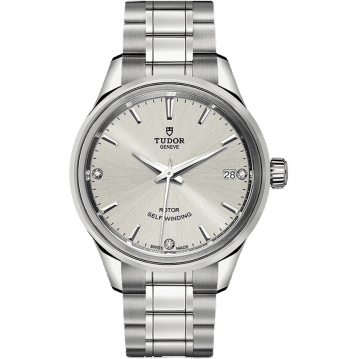 Tudor Style 34 Stainless Steel / Silver-Diamond / Bracelet 12300-0003