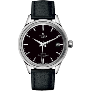Tudor Style 34 Stainless Steel / Black / Strap 12300-0006