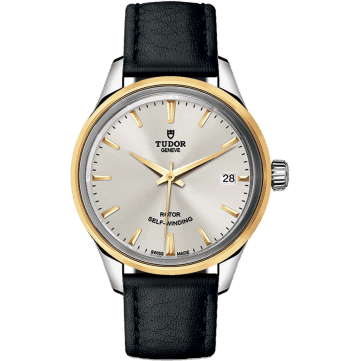 Tudor Style 34 Stainless Steel / Yellow Gold / Silver / Strap 12303-0008
