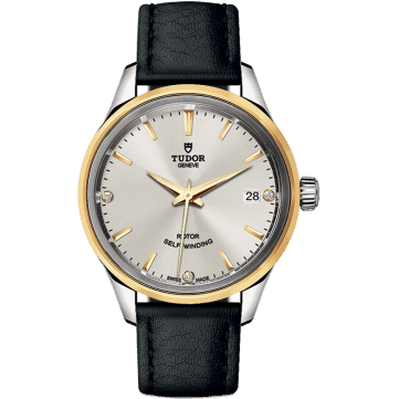Tudor Style 34 Stainless Steel / Yellow Gold / Silver-Diamond / Strap 12303-0011