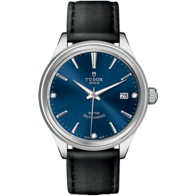 Tudor Style 38 Stainless Steel / Blue-Diamond / Strap 12500-0014
