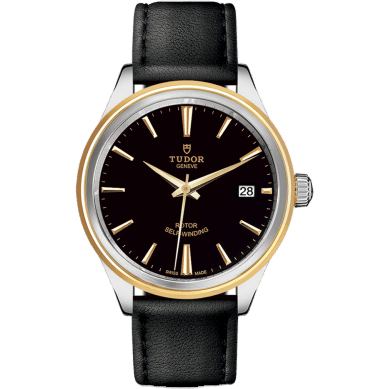 Style 38 Stainless Steel / Yellow Gold / Black / Strap