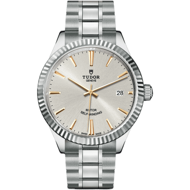 Tudor Style 38 Stainless Steel / Fluted / Silver / Bracelet 12510-0005