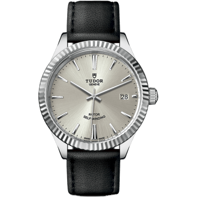Tudor Style 38 Stainless Steel / Fluted / Silver / Strap 12510-0021