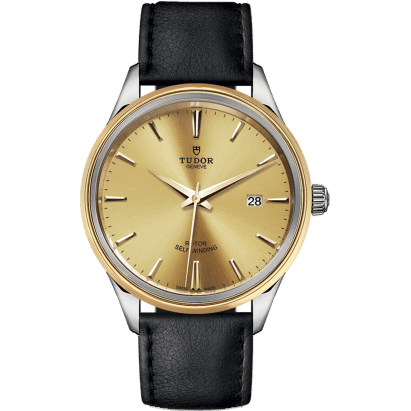Tudor Style 41 Stainless Steel / Yellow Gold / Champagne / Strap 12703-0007