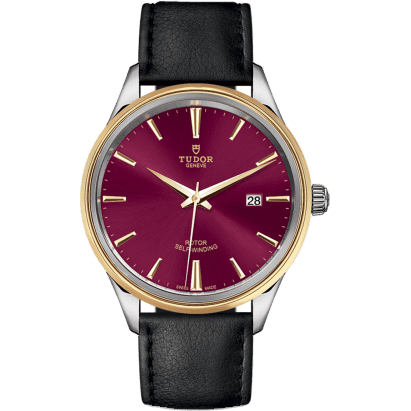 Style 41 Stainless Steel / Yellow Gold / Burgundy / Strap
