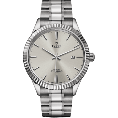 Tudor Style 41 Stainless Steel / Fluted / Silver / Bracelet 12710-0001