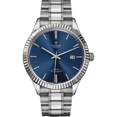 Style 41 Stainless Steel / Fluted / Blue / Bracelet