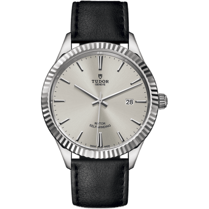 Tudor Style 41 Stainless Steel / Fluted / Silver / Strap 12710-0021
