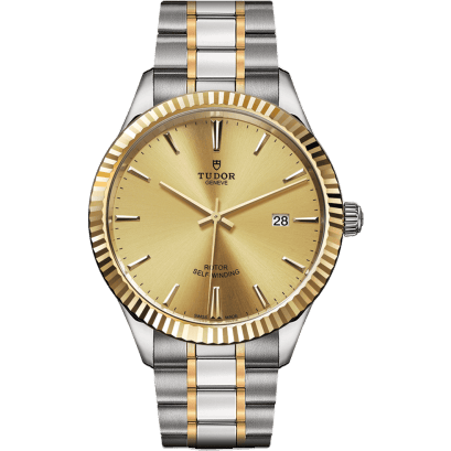 Tudor Style 41 Stainless Steel / Yellow Gold / Fluted / Champagne / Bracelet 12713-0001