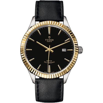 Style 41 Stainless Steel / Yellow Gold / Fluted / Black / Strap